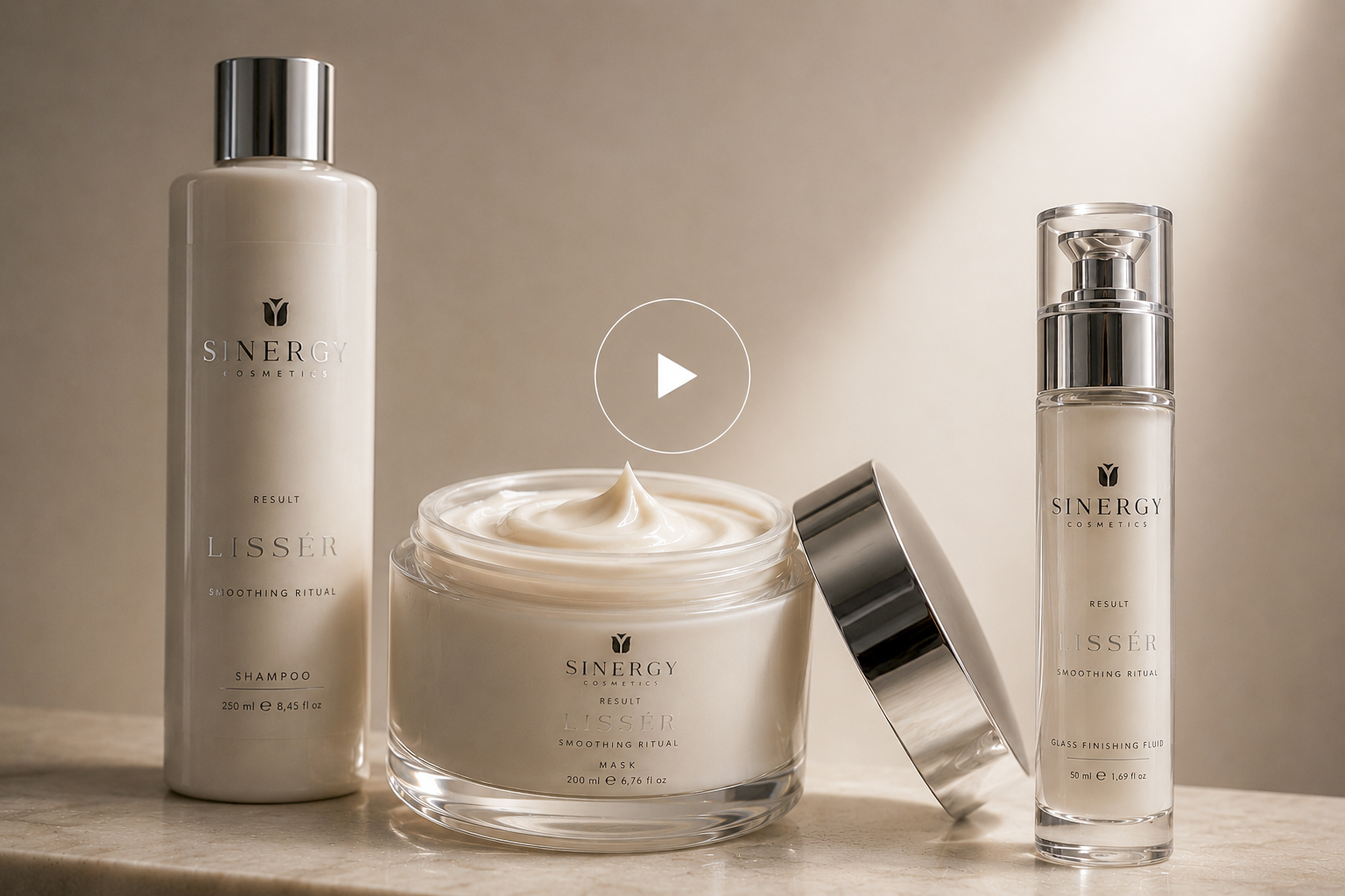 LISSÉR Smoothing Ritual Home Care con Ritual Shampoo, Ritual Mask e Glass Finishing Fluid